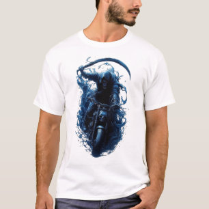 Le Grim Reaper Biker sur un T-shirt moto