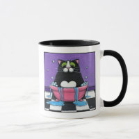 Le gros chat prend Bath - tasse de chat
