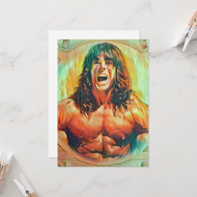 "Le guerrier ultime" Art Alter Invitations (Devant/Arrière en situation)