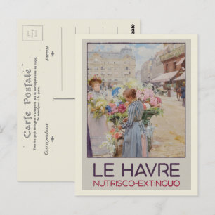 Le Havre painting Illustration Frankreich Postkarte