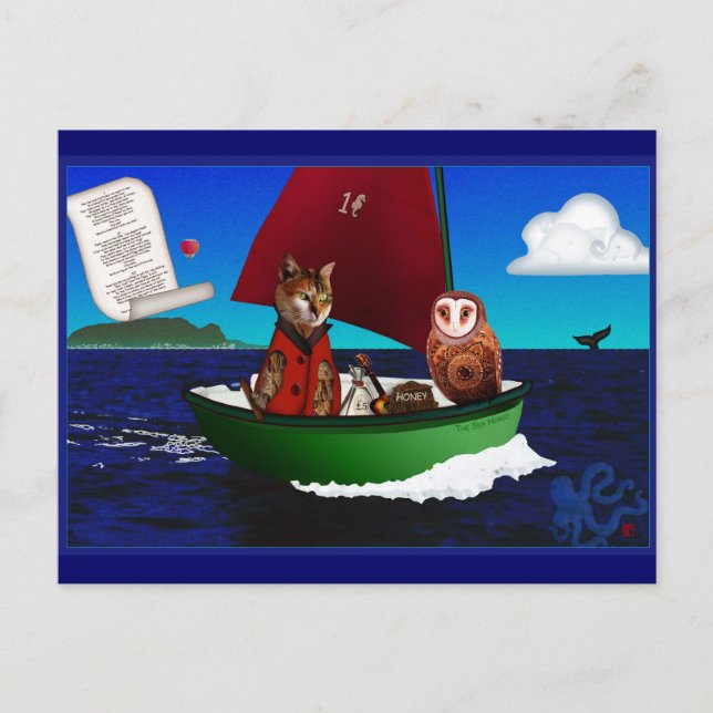 Le hibou et la carte postale Pussycat (Devant)