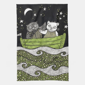 Le hibou et la serviette de thé Pussycat