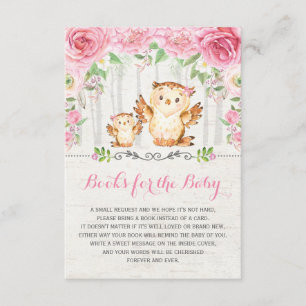 Le hibou rose de bébé de roses apportent une carte