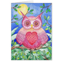 Le hibou vous aimera toujours carte d'art