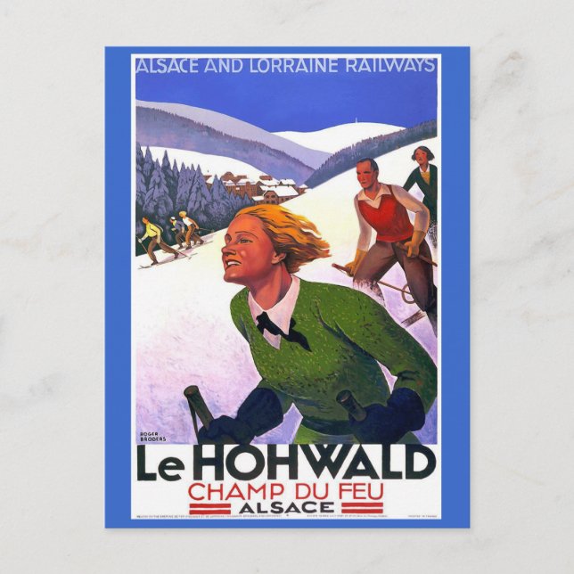 Le Hohwald Vintages französisches Reiseposter Postkarte (Vorderseite)