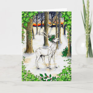 Le houx et la carte de Noël de lierre