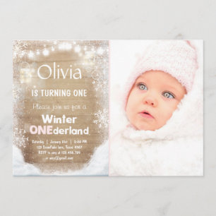 Le invitation d'anniversaire de Winter Onederland