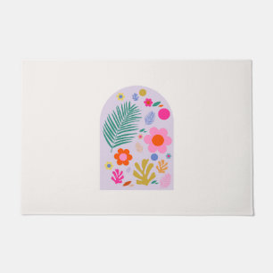 Le Jardin 07 Retro Blume Pastel Lilac Fußmatte