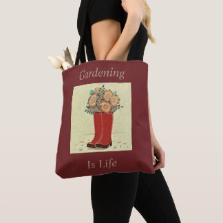 Le "jardinage est sac fourre-tout rouge à la vie"
