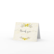 Le jaune fleurit le carte de remerciements