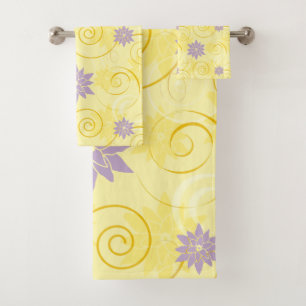 Le jaune tourbillonne avec le motif de fleur