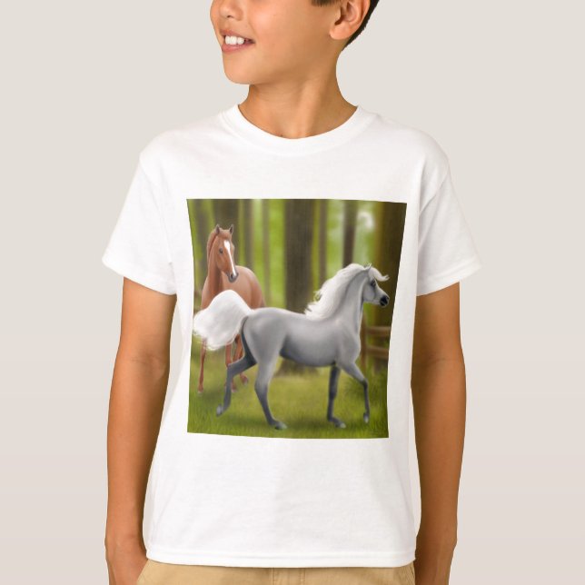 Le joli poney badine le T-shirt (Devant)