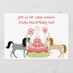 Le Joli Ponies Horse Invitation d'Anniversaire