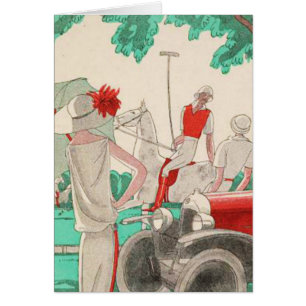 Le joueur de flirt de polo à cheval