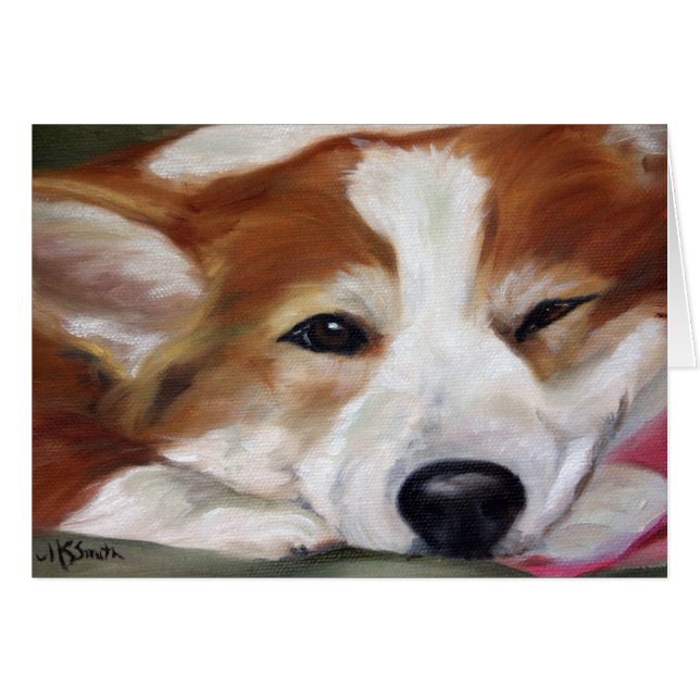 "Le jour est" art fait de corgi (Devant horizontal)