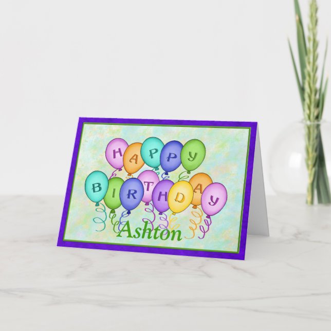 Le joyeux anniversaire monte en ballon la carte de (Devant)