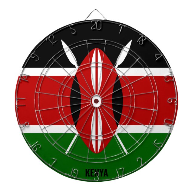 "Le Kenya frappe !" Cible de flechettes patriotiqu (Devant)