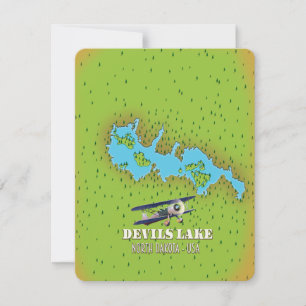 Le lac de Devi Nord Dakota États-Unis carte