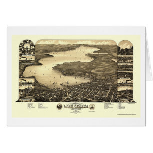 Le Lac Léman, carte panoramique de WI - 1882
