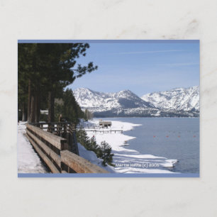 Le lac Tahoe en neige Carte postale Blue Beach S