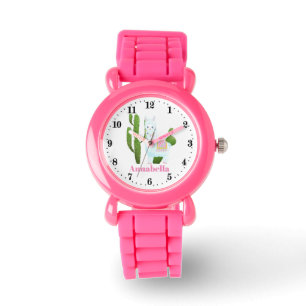 Le lama mignon ajoutent la montre nommée de filles