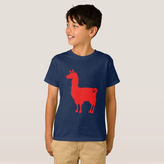 Le lama rouge badine le T-shirt (Devant entier)