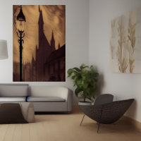 Le lampadaire de la ville | AI Art Poster