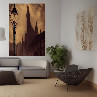 Le lampadaire de la ville | AI Art Poster