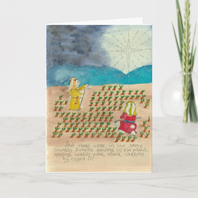 Le lapin Shepherds la carte de Noël dans (Devant)