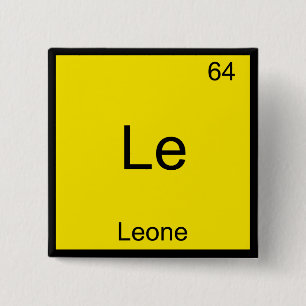 Le - Leone Lustiges Chemie-Element-Symbol T-Shirt Button