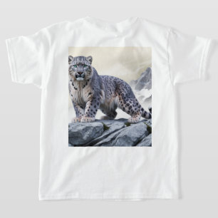 Le léopard de neige majestueux sur le T-shirt Rock