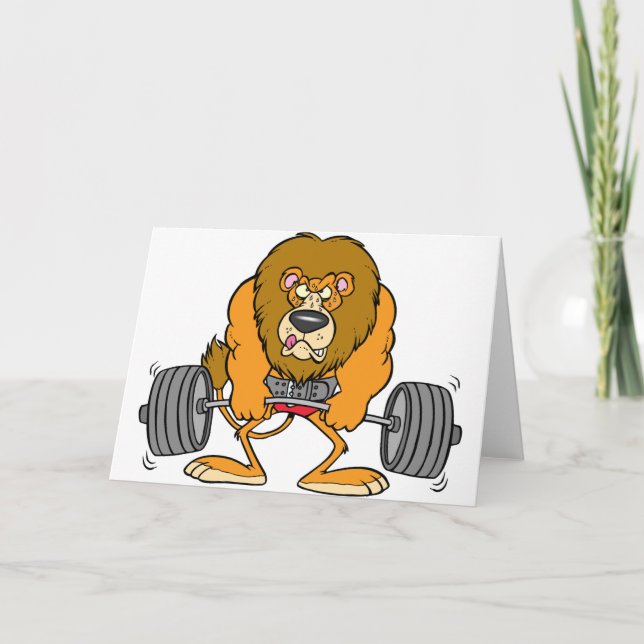 Le lion Lifing pèse des cartes de voeux (Devant)