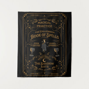 Le livre des sorts d'Halloween   Tapisserie Goth