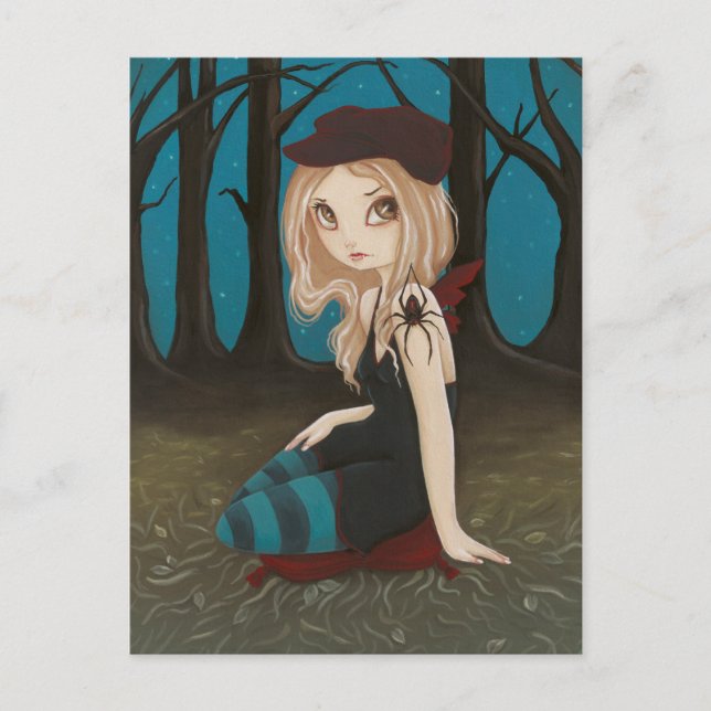 Le long est venu araignée - carte postale (Devant)