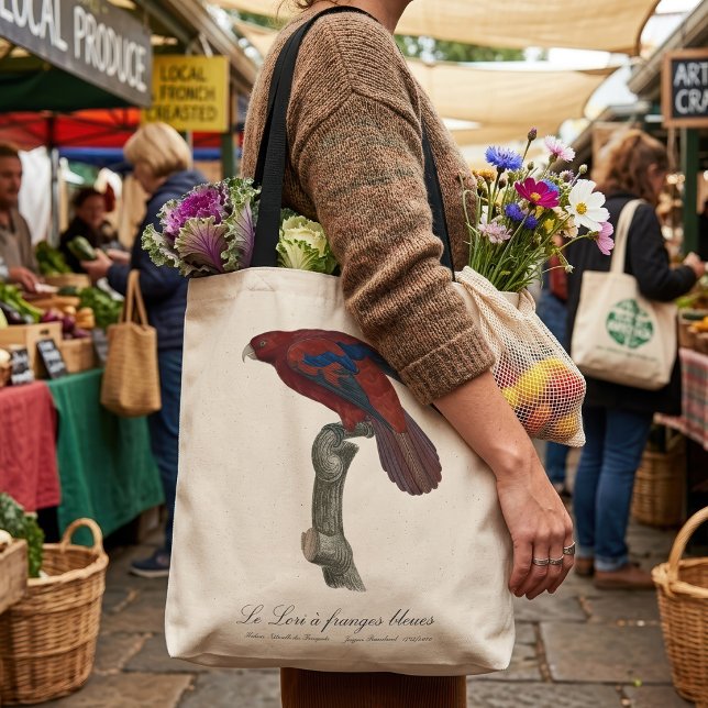 Le Lori a franges bleues Tasche (Long-Tailed Red Lory, Trichoglossus borneus. Tote Bag)