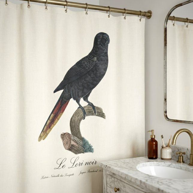 Le Lori noir / Black Lory Duschvorhang (Black Lory or Red-Quilled Lory, Chalcopsitta atra. Shower Curtain)