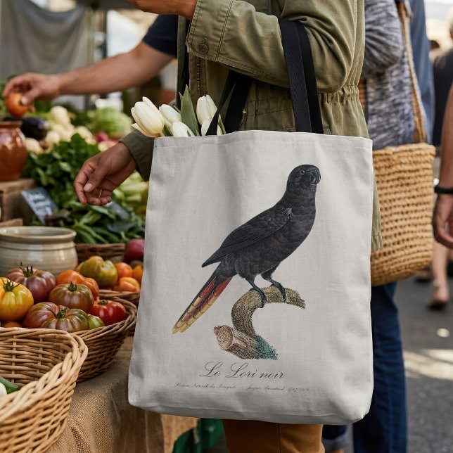 Le Lori noir / Black Lory Tasche (Black Lory or Red-Quilled Lory, Chalcopsitta atra. Tote Bag)