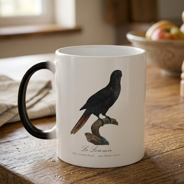 Le Lori noir / Black Lory Verwandlungstasse (Black Lory or Red-Quilled Lory, Chalcopsitta atra. Color Morph Mug)