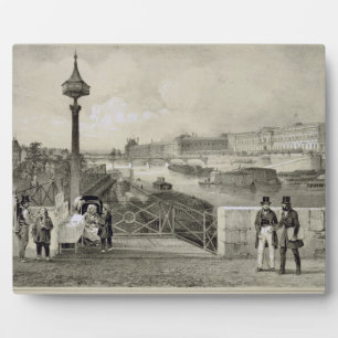 Le Louvre, graviert von Auguste Bry (Gravur) Fotoplatte