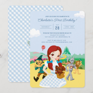 Le magicien d'Oz Invitation d'anniversaire