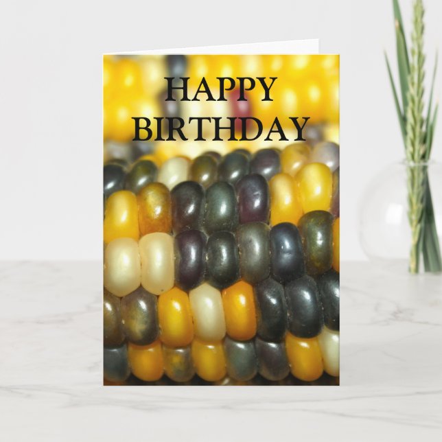 Le maïs indien sur la carte d'anniversaire HEUREUX (Devant)