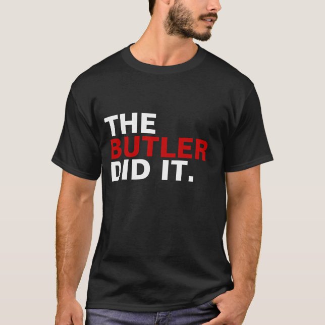 Le maître d'hôtel l'a fait T-shirts de chemise de (Devant)