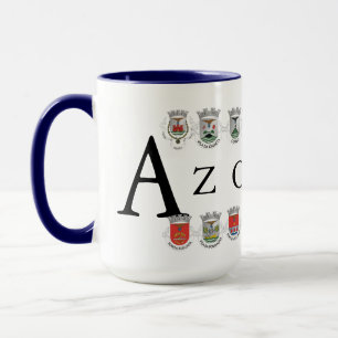Le manteau de villes des Açores arme la tasse