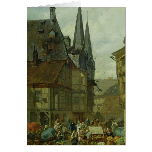 Le marché en Wernigerode, 1861 (Devant)