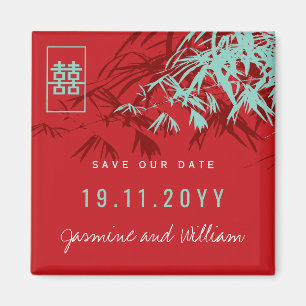 Le Mariage chinois Bamboo Moderne Sauvez Le Magnet