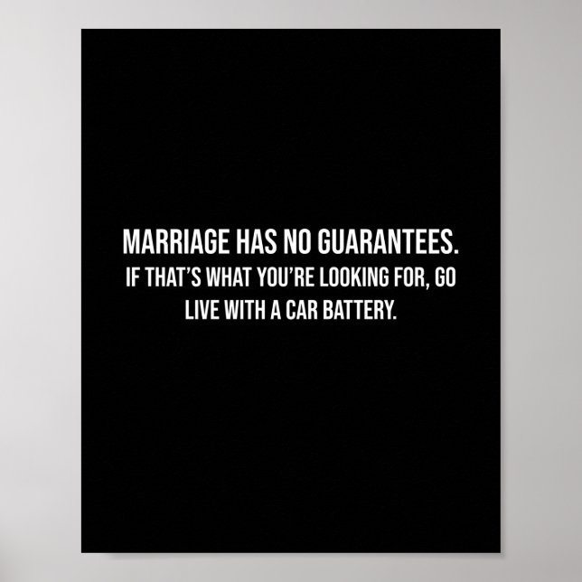 Le mariage n'a aucune garantie Drôle Poster (Devant)