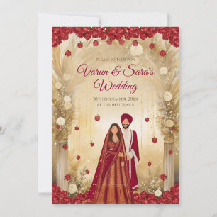 Le mariage sikh invite les cartes Mariages du Punj