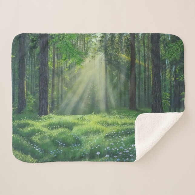 "Le matin a cassé" Petit couverture Sherpa (Devant (Horizontal))