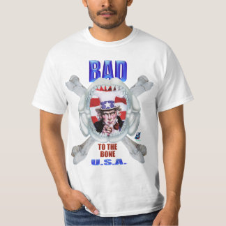 Le mauvais de T-shirt d'Oncle Sam à l'os - blanc
