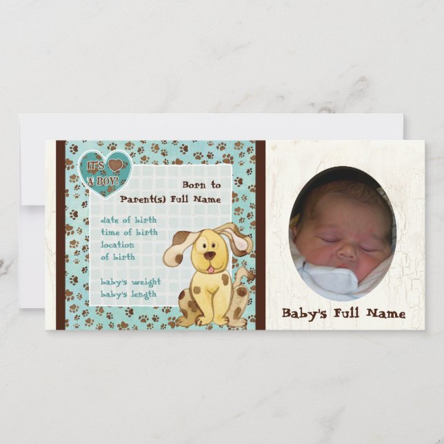 Le meilleur ami d'un garçon - Faire-part de naissa (Devant)